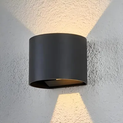 Produktbild von LUMILED Außenwandleuchte Wandlampe Außenleuchte Außenbeleuchtung Wandleuchter Gartenleuchte Terrasse IP44 schwarz rund spritzwasserdicht Aluminium G9 Fassung