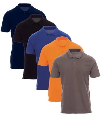 Produktbild von Mivaro Herren Poloshirt 5er Pack - Polo-Kragen mit 3-Knopf-Leiste, atmungsaktiv, 100 % Baumwolle, Regular Fit, große Auswahl bis 5XL