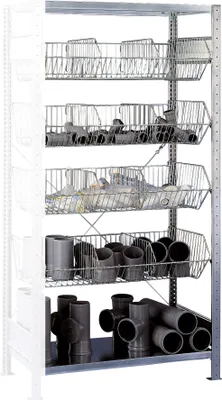 Produktbild von Steck.Anbaur.mit Drahtkörben - 2300x1000x500 mm, 5 Körbe