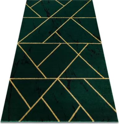 Zdjęcie produktu dla Dywan EMERALD ekskluzywny 1012 glamour, stylowy geometryczny, marmur butelkowa zieleń / złoty zielony 180x270 cm