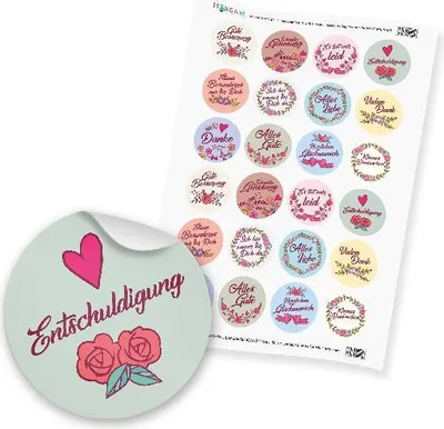 Produktbild von 24 x itenga Sticker „Vintage Blumen Sprüche“ (Motiv 66)