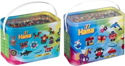 Image de Hama Perles à repasser midi "Mélange de couleurs", en seau, 30.000 pièces