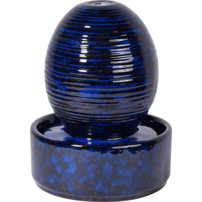 Produktbild von dobar Design Keramik Zimmerbrunnen Kugel, Blau, 17x17x21 cm
