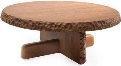 Obrázek produktu pro kulatý konferenční stolek s dřevěnou deskou ve světle hnědé barvě Moderní