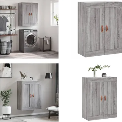Productafbeelding van vidaXL Wandkast Grijs Sonoma, 69,5x34x90 cm, houtvezel - Wandkast - Wandkasten - Kast - Opbergkast
