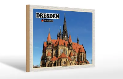 Produktbild von Holzschild Städte Dresden Deutschland Ganisonskirche 30x20cm