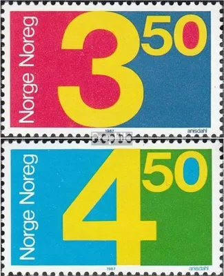 Produktbild von Briefmarken Norwegen 1987 Mi 961-962 (kompl.Ausg.) gestempelt Ziffernzeichnung