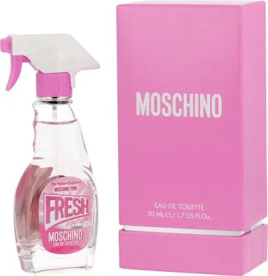 Produktbild von Moschino Pink Fresh Couture, Frauen, 50 ml, Nicht nachfüllbare Flasche, Schwarze Johannisbeere, Grapefruit, Maiglöckchen, Hyazinthe, Granatapfel, Rose, Ambrox, Zedernholz, Moschus