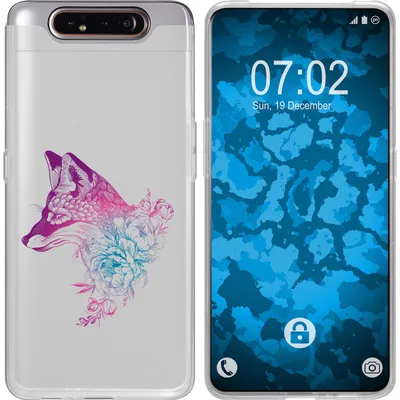 Produktbild von PhoneNatic Case kompatibel mit Samsung Galaxy A80 Silikon-Hülle Floral Fuchs M1-6