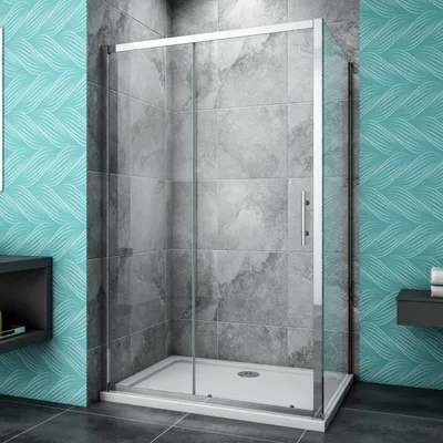 Produktbild von 120x80cm 190cm hoch Duschabtrennung Duschwand Dusche Schiebetür Nischentür Duschkabine