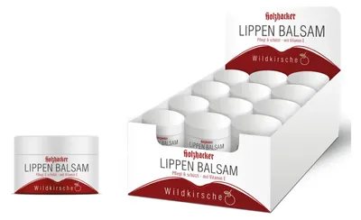 Immagine prodotto di Holzhacker Balsamo per le labbra Espositore Set di 24 stick per la cura delle labbra