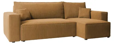 Produktbild von Ecksofa Mulri L Poso 01 Senfgelb Cord Schlaffunktion Universell Bettkasten