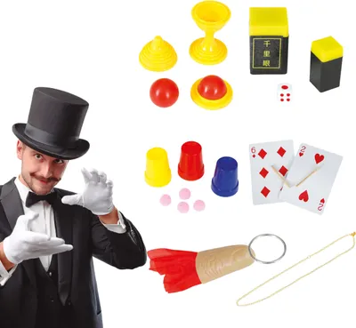 Productafbeelding van Magische trucs voor studenten, illusies, goocheltrucs, carnaval, klassieke kunstjes, een mysterieus setje, voor volwassenen, leerzaam, kleur: meerkleurig