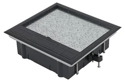 Zdjęcie produktu dla Gniazdo podłogowe wodoszczelne 6 przegródek do zabudowy metal