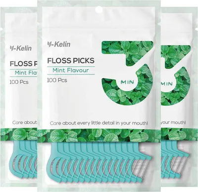 Productafbeelding van Tandstokers met blauwe munt smaak, 300 stuks, voor mondhygiëne