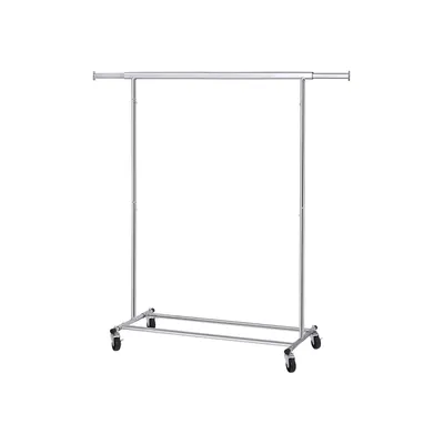 Productafbeelding van And OutdoorMatch kledingrek Kellie - Op wielen - Zilverkleurig metaal - Garderobe - Kledingrekorganizer - Slaapkamer - Draagvermogen: 90 kg