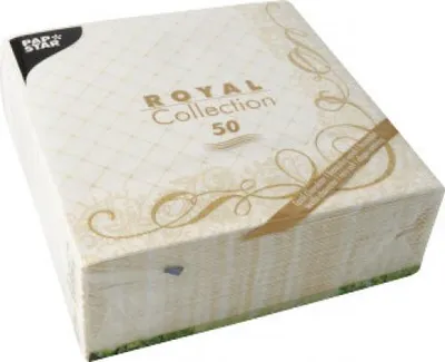Produktbild von PAPSTAR Servietten 1/4-Falz, 40x40 cm gold, "ROYAL Collection" | Folie (50 Stück)