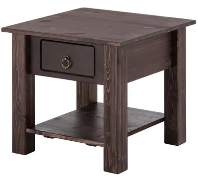Produktbild von Couchtisch mit 1 Schublade in Kiefer dunkelbraun