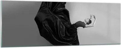 Produktbild von Bilder auf glas - Einteilig - Tanz Schwarz Kleid - 90x30cm - Glasbilder - Wandbilder - Bilder - zum Aufhängen bereit - Wanddekoration aus Glas - Glas Bilder - Wandbild auf Glas - GAB90x30-4869
