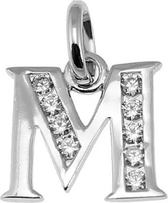 Produktbild von 925 Sterling Silber Einhänger Ketten Anhänger Buchstabe mit Zirkonia M 5134