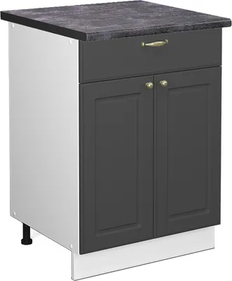 Produktbild von Küchenunterschrank Vicco Fame-Line Anthrazit-Gold Landhaus 60 cm mit Schublade, AP Anthrazit, Model 46595
