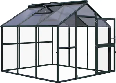 Produktbild von KGT Gewächshaus "Novum III" tannengrün 8,4 m² 4 mm ESG, 10 mm HKP