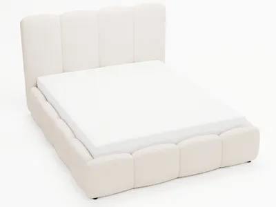 Obrázek produktu pro GRAINGOLD Čalouněná postel 120x200 Galli - Lamelový rošt, čelo, sametová látka - Manželská postel s podnožkou - Moderní postel do ložnice - Krémová - Anthology 1