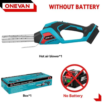Image de Pistolet à air chaud - Souffleur à air chaud sans fil 3-en-1 - 800 °C, 400 W, sans fil, compatible avec une batterie 18 V, sans batterie - Or
