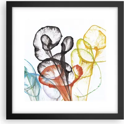 Produktbild von Gerahmtes Poster - Schwarzer Rahmen - Blumen Abstraktion Surrealismus - 30x30 cm - Wand Bild - Wanddeko - Wandbilder - Kunstposter - Wandposter - Bilderrahmen - Bilder - Kunstdruck - P2BAC30x30-4444