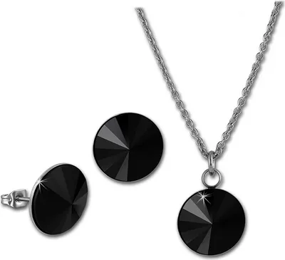 Image de Amello dames en acier inoxydable noir sets D2ESSS04S