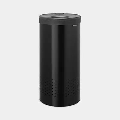 Produktbild von Brabantia Wäschebox, Wäschekorb, Wäschetonne, Stahl, Kunststoff, Matt Black / Dark Grey, 35 L, 242342