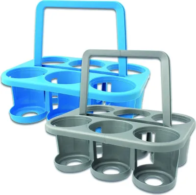 Produktbild von Flaschenträger Flaschenkorb Kunststoff für 6 Flaschen bis 1,5 Liter Farbauswahl, Farbe:Blau