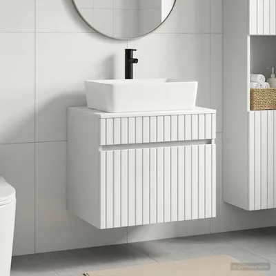 Image de Maison Exclusive - Ensemble de meubles de salle de bain, blanc, en matériau composite bois