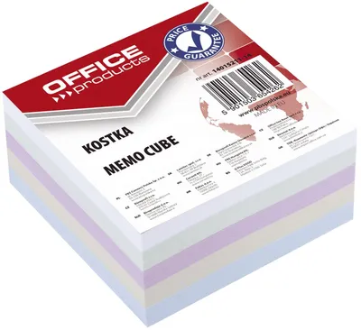 Produktbild von Poznámkový bloček kocka Office products nelepená mix farieb, 85x85x40 mm