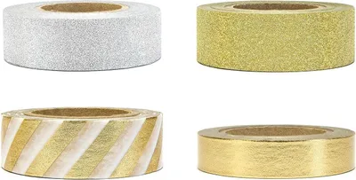 Produktbild von Dekoband selbstklebend Mix Washi Tape Geschenkband Gold