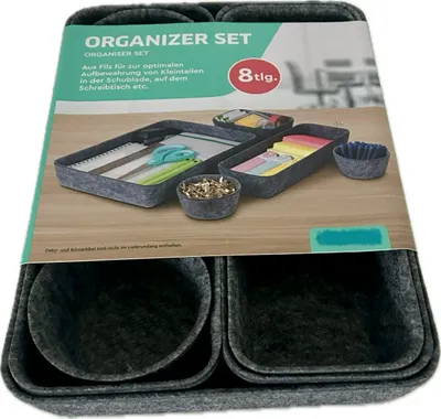 Produktbild von Schubladen-Organizer ZEMBOR - Set aus 8 Stk., grau