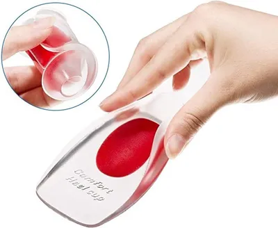 Produktbild von Ferseneinlegesohlen – Fersensporn-Einlegesohlen – Fersenschutz – Einlegesohle – Gel-Einlegesohlen – Fersensporn-Einlegesohlen – Fersenschmerzen – 1 Paar – Rosa/Rot – Einheitsgröße – CHPN