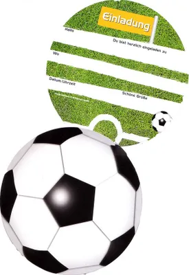 Produktbild von Runde FuÇ?ball Einladungskarten