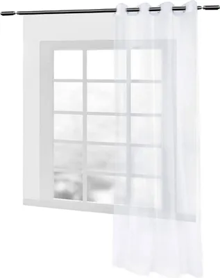 Produktbild von WOLTU Vorhang transparent mit Ösen, Weiß 140x245 cm, (1 Stück)