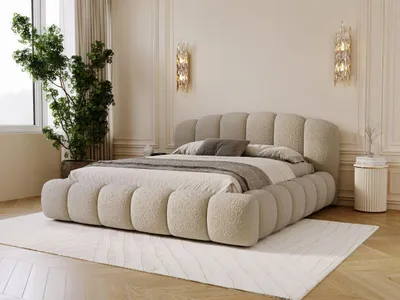 Produktbild von GrainGold Polsterbett Cloud Soft 180x200 - Bett 180x200, Polsterbett mit Bettkasten und Lattenrost – Beige (Anthology 03)