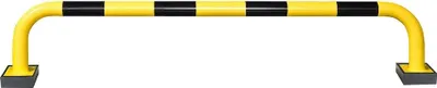 Produktbild von PROREGAL Rammschutz-Bügel Swing mit PolyurethanFederelement | HxB 39x200cm | Rohr-Ø 7,6cm | Kunststoffbeschichteter Stahl | Schwarz-Gelb