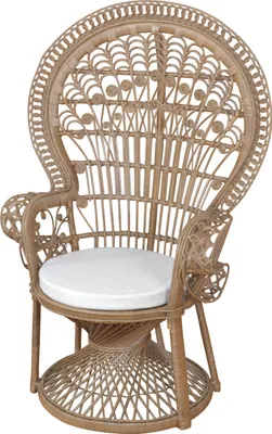 Produktbild von Rattansessel Pfauenthron mit Sitzkissen