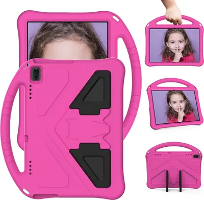 Obrázek produktu pro Dětské pouzdro pro Lenovo Tab E10 10.1" TB-X104F/ Tab 4 10 Plus (TB-X704F/N/L/V)/ Tab 4 10 (TB-X304F/N), EVA lehké nárazuvzdorné pouzdro s skládacím stojánkem a rukojetí Růžový