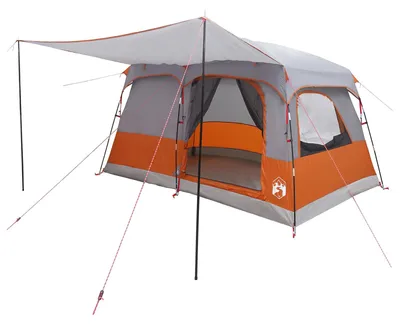 Produktbild von vidaXL Familienzelt Grau und Orange 320 x 210 x 180 cm Polyester