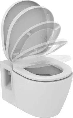 Produktbild von Ideal Standard Connect WC-Set, Wandtiefspül-WC mit Absenkautomatik, Rundes Design, Alpin Weiß