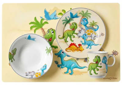 Produktbild von Ritzenhoff & Breker DINO Kindergeschirr mit Platzset 4-teilig