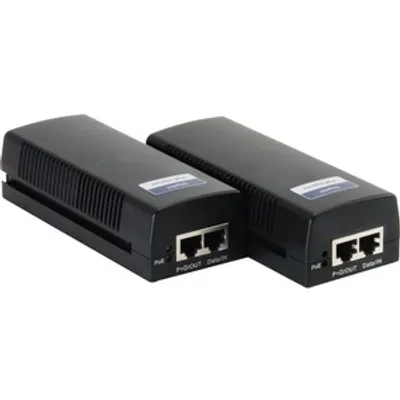 Produktbild von LevelOne Gigabit PoE Injektor, Gigabit Ethernet, 10,100,1000 Mbit/s, Schwarz, PoE, Leistung, RoHS, CE/FCC, 52 V