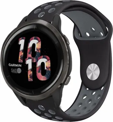 Produktbild von Strap-it Garmin Venu 2 Sportarmband - 45mm - Schwarz / Grau