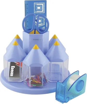Productafbeelding van Famanu Tafelorganizer: Roterend opbergsysteem met 5 compartimenten - Blauw