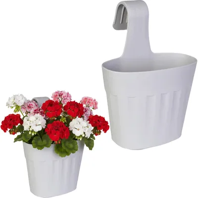 Zdjęcie produktu dla Doniczka balkonowa ochronna przed promieniowaniem UV, szara 34x27 cm